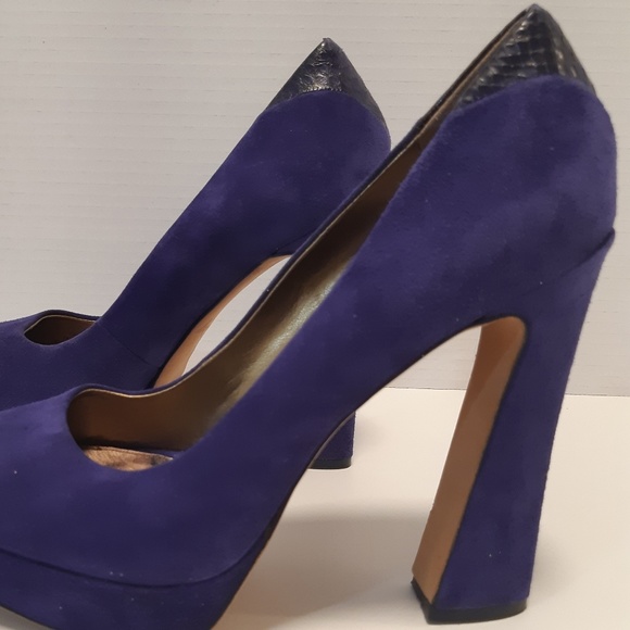 Sam Edelman Purple Suede Funky Heels - Picture 2 of 8